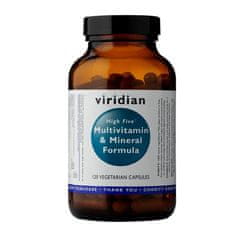 VIRIDIAN nutrition High Five Multivitamín a Mineral Formula (Multivitamín na stres a pre celkovú odolnosť), 120 kapsúl