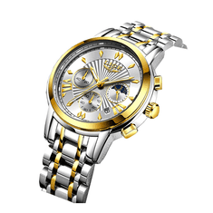 Lige Pánske hodinky zlatá/strieborná – 8911-2 + darček ZADARMO