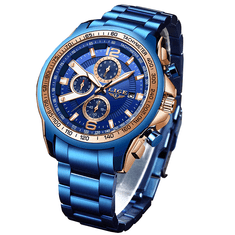 Lige Pánske hodinky - modrá 10016+ darček ZADARMO