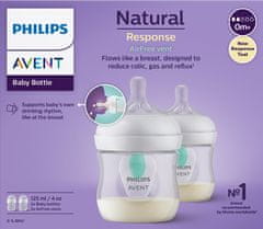 Philips Avent Fľaša Natural Response s ventilom AirFree 125 ml, 0m+, 2 ks