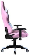 Mercury Herná stolička MRacer koženka, bielo-ružová
