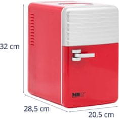 MSW Mini chladnička do auta s funkciou ohrevu 12 / 240 V 6 l, červená