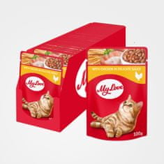 My Love Kapsičky pre mačky s kuracím mäsom v jemnej omáčke 24x100g