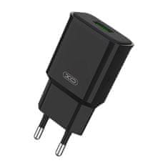 slomart Sieťová nabíjačka XO L92D, 1x USB, 18 W, QC 3.0 (čierna)