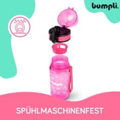 Bumpli Detské Fľaše na Vodu 350 ml s Viečkom a Slamkou, Nepriepustná, bez BPA (Ružová) PINKBOT