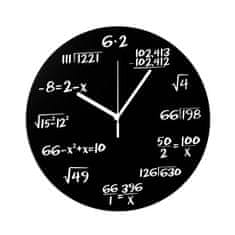 CoZy Nástenné hodiny Matematika - Čierna