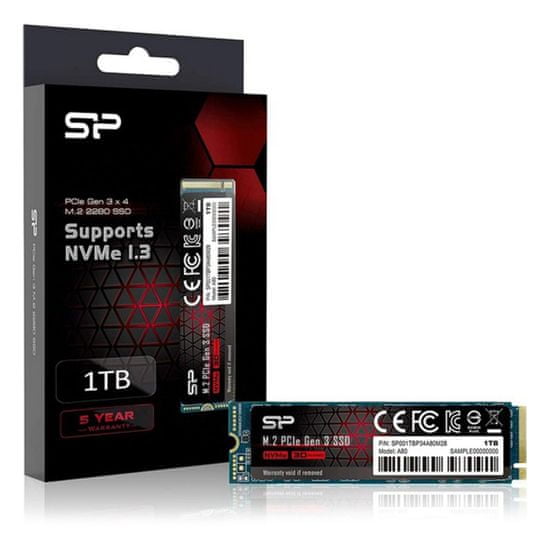 Silicon Power SP00P34A80M28 ssd pevný disk, 1 TB, M.2