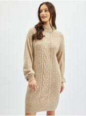 Orsay Béžové dámské svetrové šaty S
