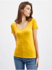 Orsay Žluté dámské basic tričko S
