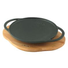 LAVA Metal Liatinová panvica "wok" 20cm s dreveným podstavcom