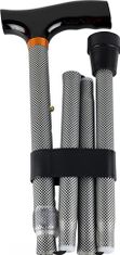 MODOM Vychádzková skladacia palica s komfortnou rukoväťou, silver-black