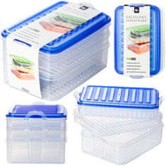 Excellent Houseware Kontajner Box Na Skladovanie Potravín Syry, údeniny Organizér Do Chladničky 3 Úrovne