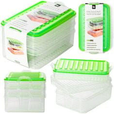 Excellent Houseware Kontajner Box Na Skladovanie Potravín Syry, údeniny Organizér Do Chladničky 3 Úrovne Zelený