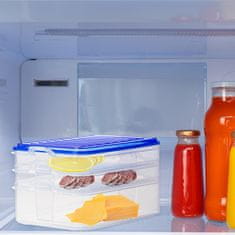 Excellent Houseware Kontajner Box Na Skladovanie Potravín Syry, údeniny Organizér Do Chladničky 3 Úrovne