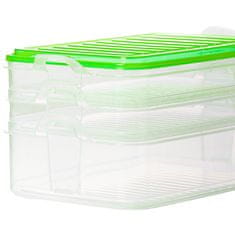 Excellent Houseware Kontajner Box Na Skladovanie Potravín Syry, údeniny Organizér Do Chladničky 3 Úrovne Zelený