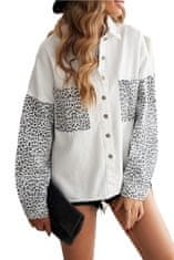 OMG! dámska kontrastná leopardia džínsová bunda Rothend biela M