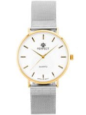 PERFECT WATCHES Dámske hodinky B7304 Antialergické (Zp852b) Strieborná/Zlatá