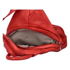 Demra Módny dámsky koženkový batoh na jedno plece Ankera, červená
