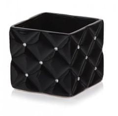 Polnix Keramické puzdro čierne štvorcové glamour 14 cm