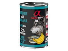 Alpha Spirit konzerva pre psa Sardníky s banánom 400g