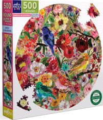 eeBoo Okrúhle puzzle Vtáky a kvety 500 dielikov
