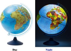 Alaysky's 25 cm RELIEF Cable - Free Globe Physical / Political with Led SK