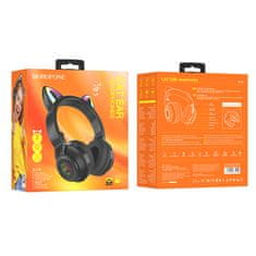 Borofone BO18 bezdrôtové slúchadlá s mačacími ušami, čierne