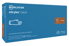 Nitrilové rukavice Mercator NITRYLEX classic, modré, nepudr., 200 ks