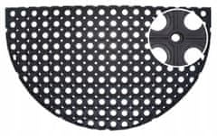 Euromat Vonkajšia gumová rohožka polkruhová čierna 75 x 45 cm
