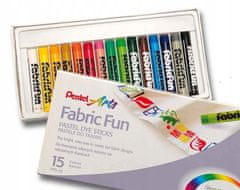 Pentel Textilné pastelky 15 farieb 