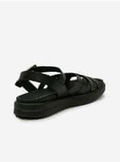 Geox Čierne dámske kožené sandále Geox 35