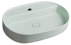 ISVEA , INFINITY OVAL keramické umývadlo na dosku, 60x40 cm, matná zelena Mint, 10NF65060-2T