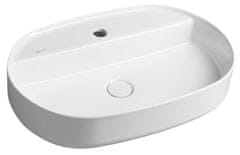 ISVEA , INFINITY OVAL keramické umývadlo na dosku, 60x40 cm, biela, 10NF65060