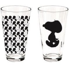 Snoopy poháre čierno biele 2 kusy