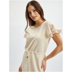 Orsay Béžové dámske teplákové šaty s čipkou ORSAY_443007-048000 XL