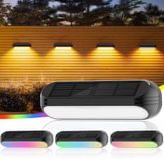 ECOLIGHT 4x Solárne záhradné nástenné svietidlo LED RGB + Teplá biela