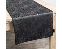 DESIGN 91 Behúň na stôl Goja, čierny s lesklým vzorom 40 x 140 cm