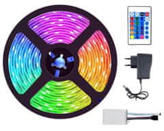 Cappa LED pásik RGB 5m – 50 LED / m, zdroj + dálkový ovládač