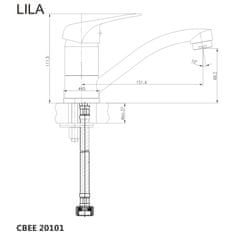 Mereo Lila drezová batéria stojanková s ramienkom plochým 170 mm M-CBEE20101 - Mereo