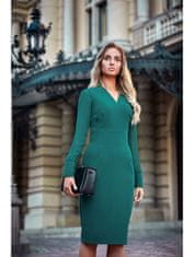 Style Stylove Dámske midi šaty Ishigune S136 tmavo zelená L