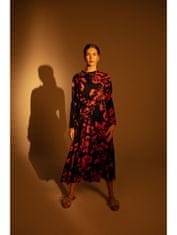 Style Stylove Dámske midi šaty Annafleur S307 čierno-červená S