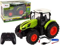 Lean-toys Traktor na diaľkové ovládanie 1:24 R/C Pilot 2,4 G Green