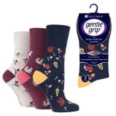 Gentle Grip Dámske módne 3 páry ponožky Gentle Grip AUTUMN LEAVES nesťahujúci lem
