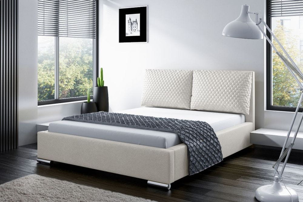 Veneti Praktická posteľ s vankúšmi 140x200 DUBAI - béžová