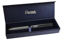 Pentel Guľôčkové pero "EnerGel BL-2507", modrá, 0,35 mm, otočný mechanizmus, kovové, matne strieborné telo, BL2507N-CK