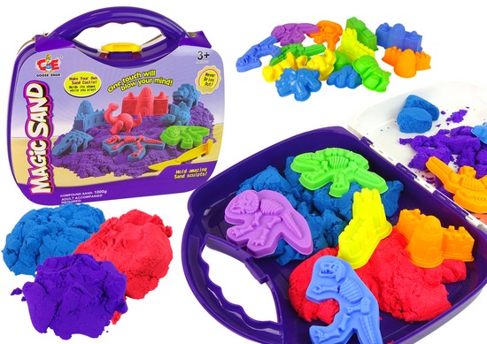 Lean-toys Magické kinetické pieskové dinosaury v tvarovanom puzdre
