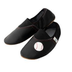 Chlapčenské kožené školské papuče Uni - Bejzbal, 35