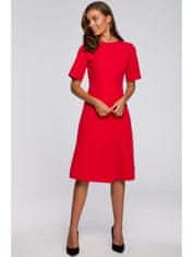 Style Stylove Dámske midi šaty Lyonete S240 červená XL