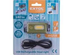 Extol Light Čelovka (43184)140lm, nabíjecí, USB, LED+COB LED