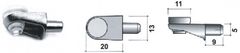 Dimex Policová podperka na sklenené police, kolík ø 5 mm, strieborná, 8 ks
